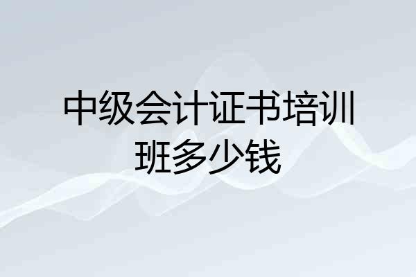中级会计证书培训班多少钱