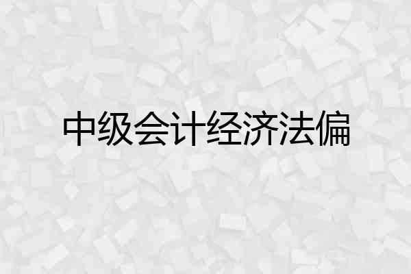 中级会计经济法偏