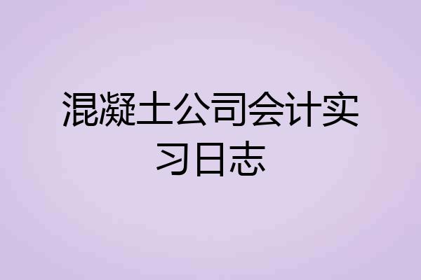 混凝土公司会计实习日志