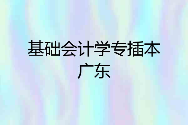 基础会计学专插本广东