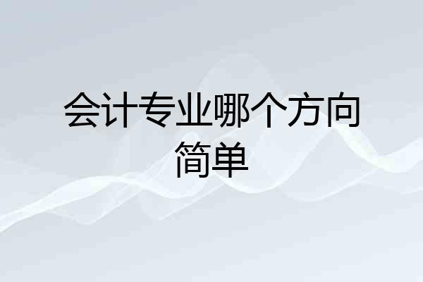 会计专业哪个方向简单