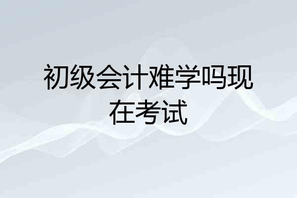 初级会计难学吗现在考试
