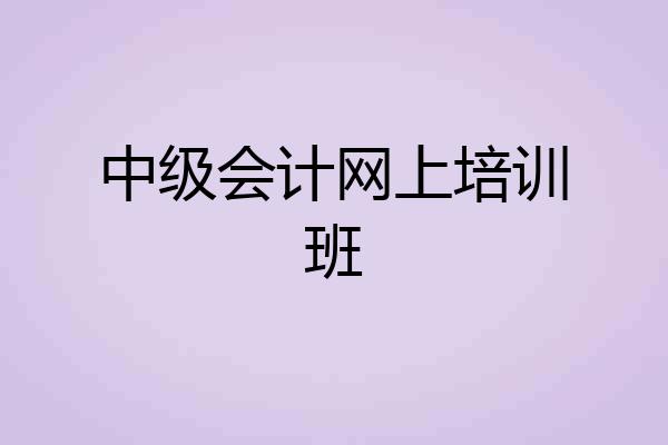 中级会计网上培训班