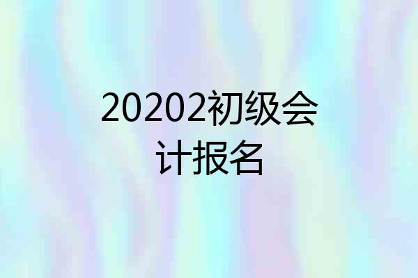 20202初级会计报名