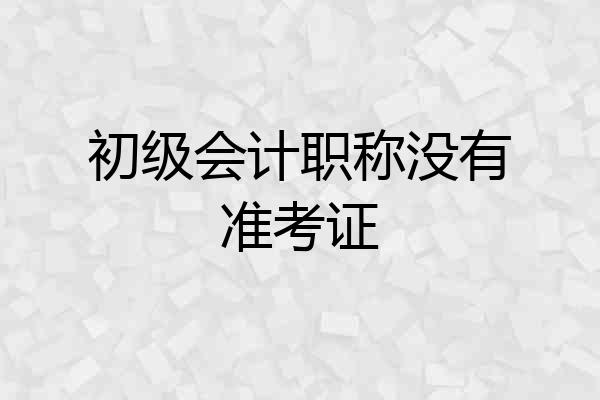 初级会计职称没有准考证