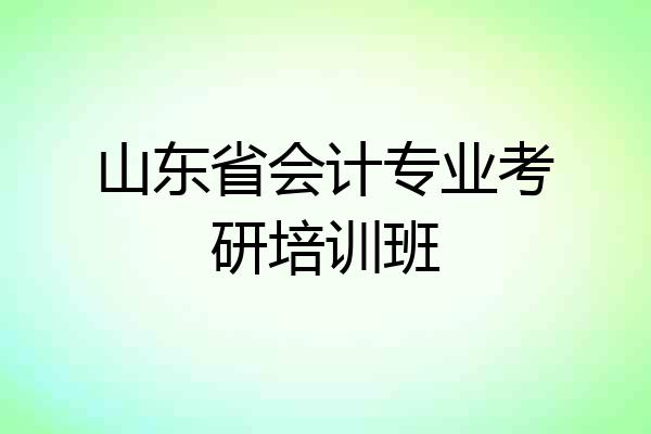 山东省会计专业考研培训班