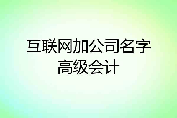互联网加公司名字高级会计