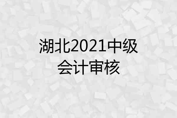 湖北2021中级会计审核