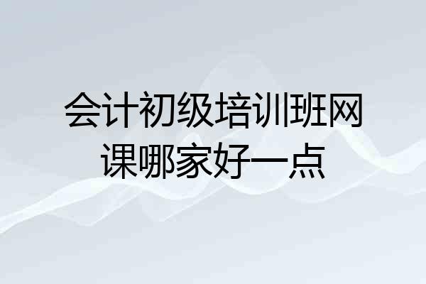 会计初级培训班网课哪家好一点