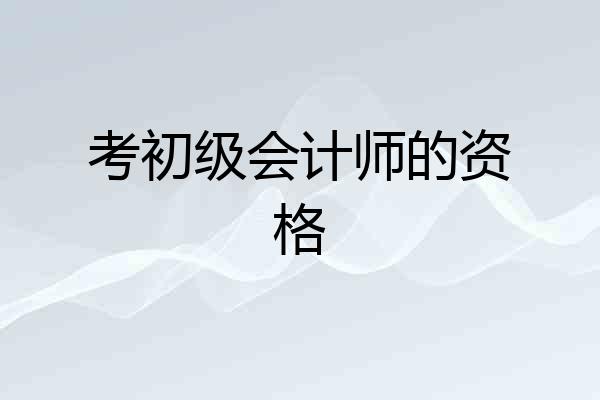 考初级会计师的资格