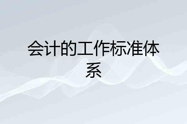 会计的工作标准体系