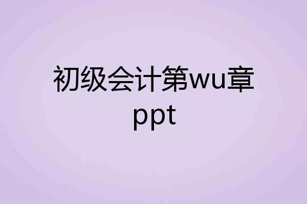 初级会计第wu章ppt