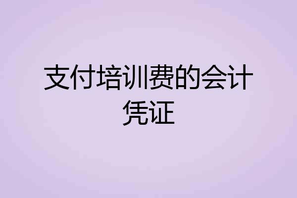 支付培训费的会计凭证