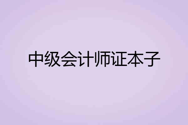中级会计师证本子