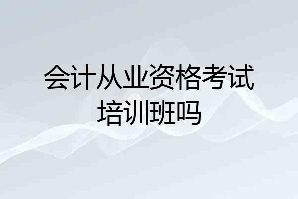 会计从业资格考试培训班吗