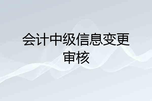 会计中级信息变更审核