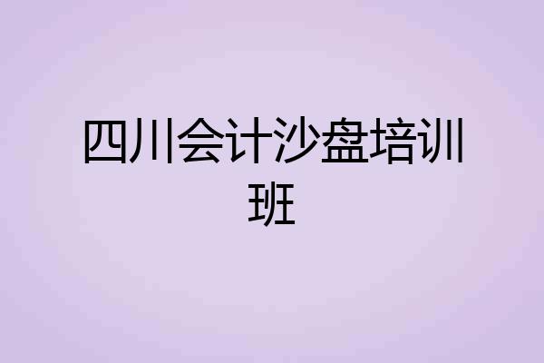 四川会计沙盘培训班
