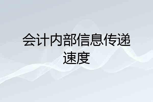 会计内部信息传递速度