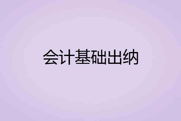会计基础出纳
