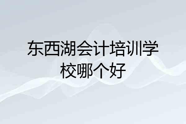 东西湖会计培训学校哪个好