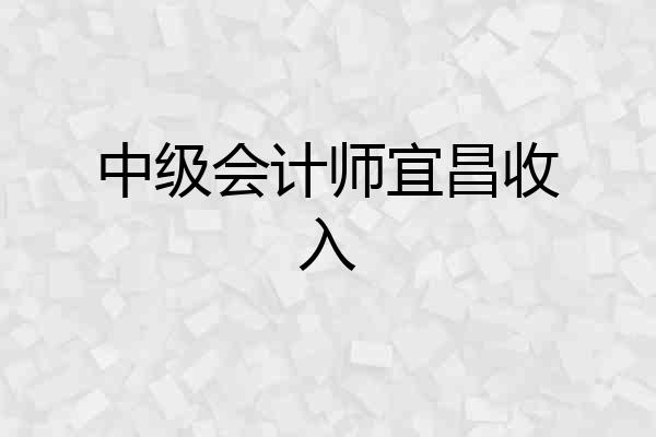 中级会计师宜昌收入