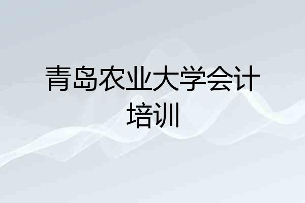 青岛农业大学会计培训