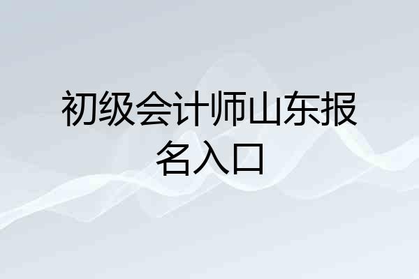 初级会计师山东报名入口