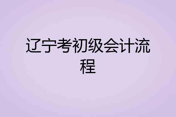 辽宁考初级会计流程