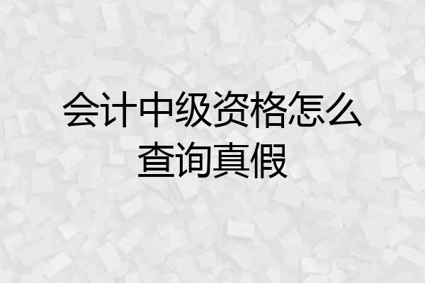 会计中级资格怎么查询真假