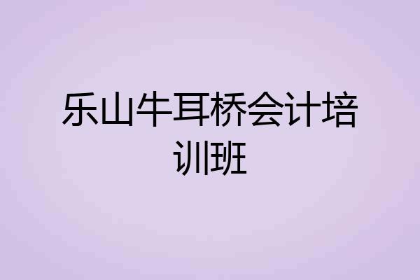 乐山牛耳桥会计培训班