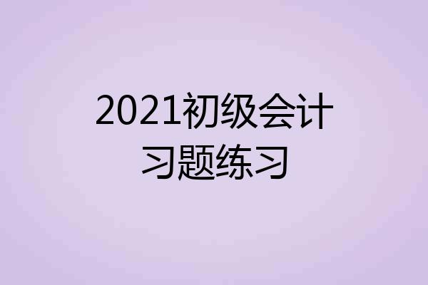 2021初级会计习题练习