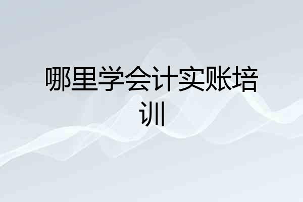 哪里学会计实账培训