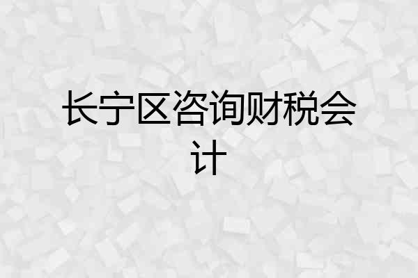 长宁区咨询财税会计