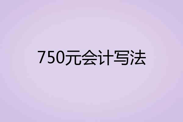 750元会计写法