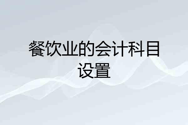 餐饮业的会计科目设置