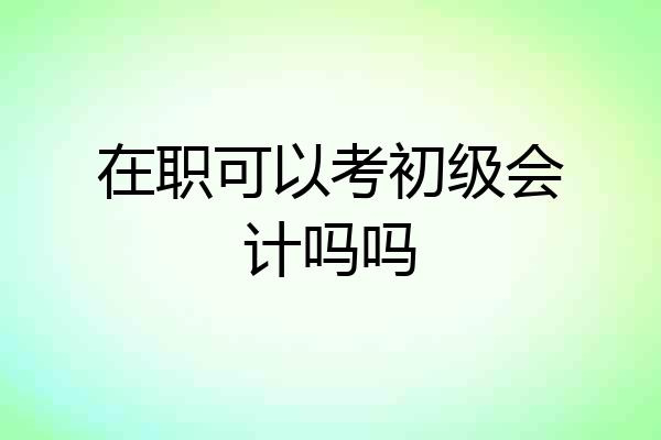 在职可以考初级会计吗吗