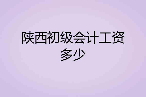 陕西初级会计工资多少