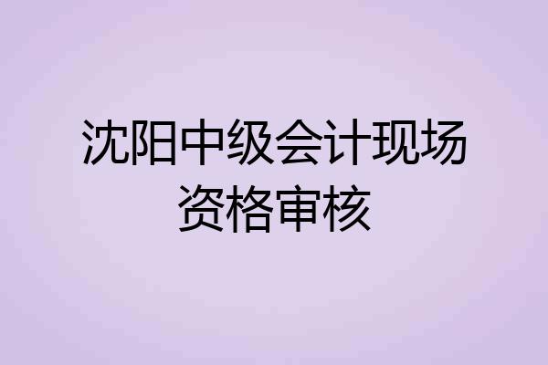 沈阳中级会计现场资格审核