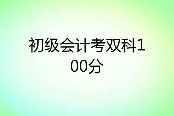 初级会计考双科100分