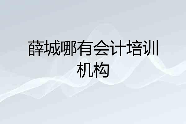 薛城哪有会计培训机构