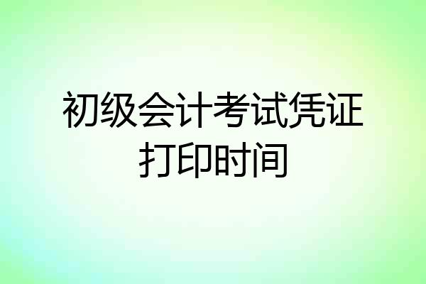 初级会计考试凭证打印时间