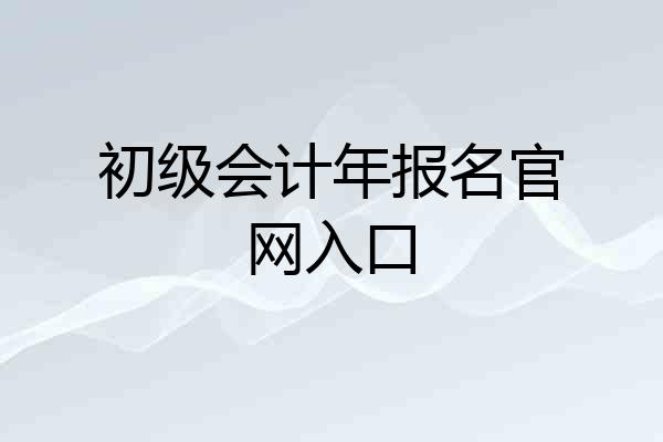 初级会计年报名官网入口