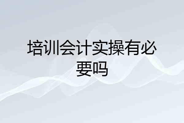 培训会计实操有必要吗