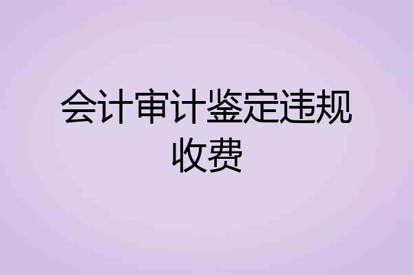 会计审计鉴定违规收费