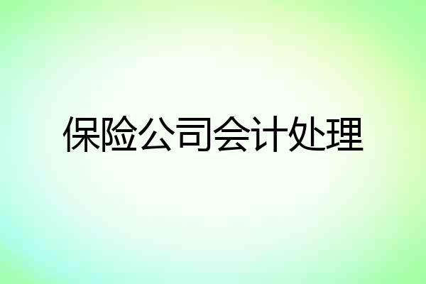 保险公司会计处理
