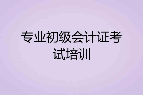 专业初级会计证考试培训