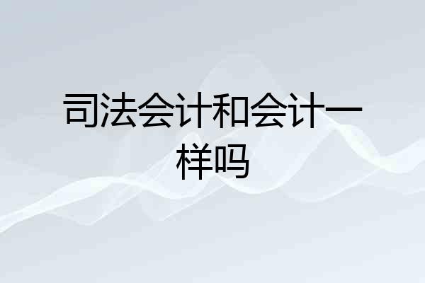 司法会计和会计一样吗