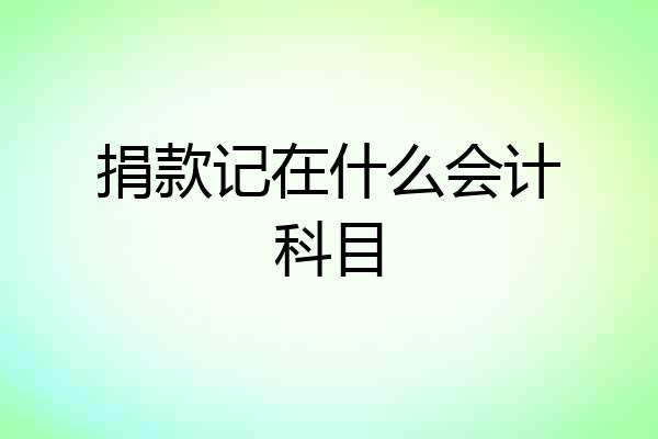 捐款记在什么会计科目