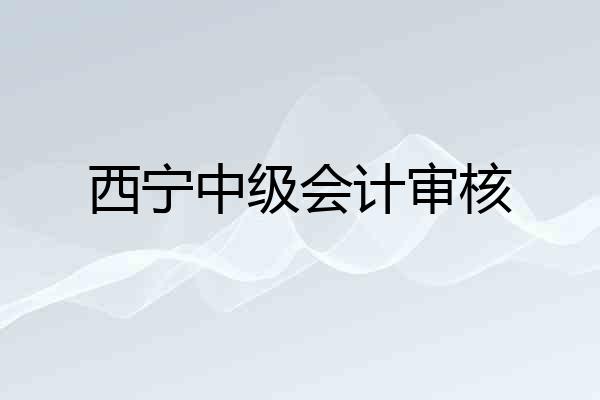 西宁中级会计审核