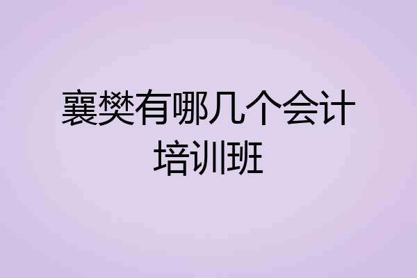 襄樊有哪几个会计培训班